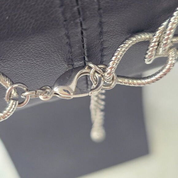 Silver Double Pebble Link Chunky Choker with Lobster Clasp - Picture 4 of 8